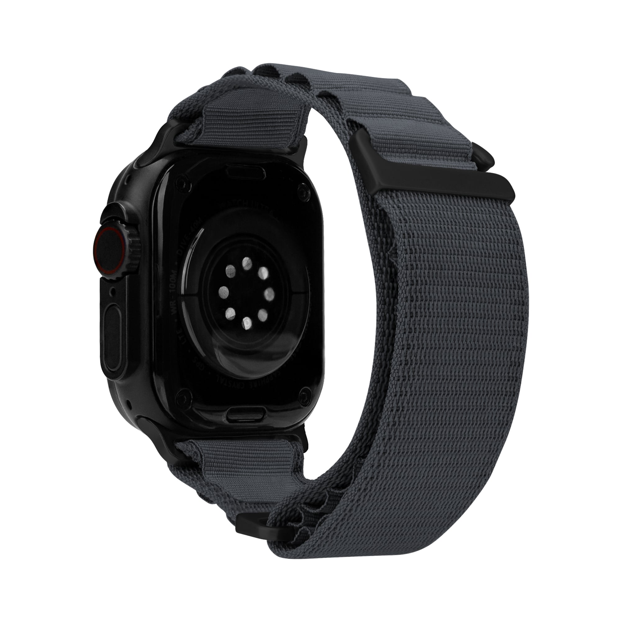 Mobilize Nylon Watch Band - Alpine - Black Connector - for Apple 42/44/45/49mm - Dark Grey