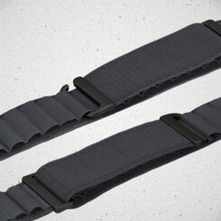 Mobilize Nylon Watch Band - Alpine - Black Connector - for Apple 42/44/45/49mm - Dark Grey - Afbeelding 3