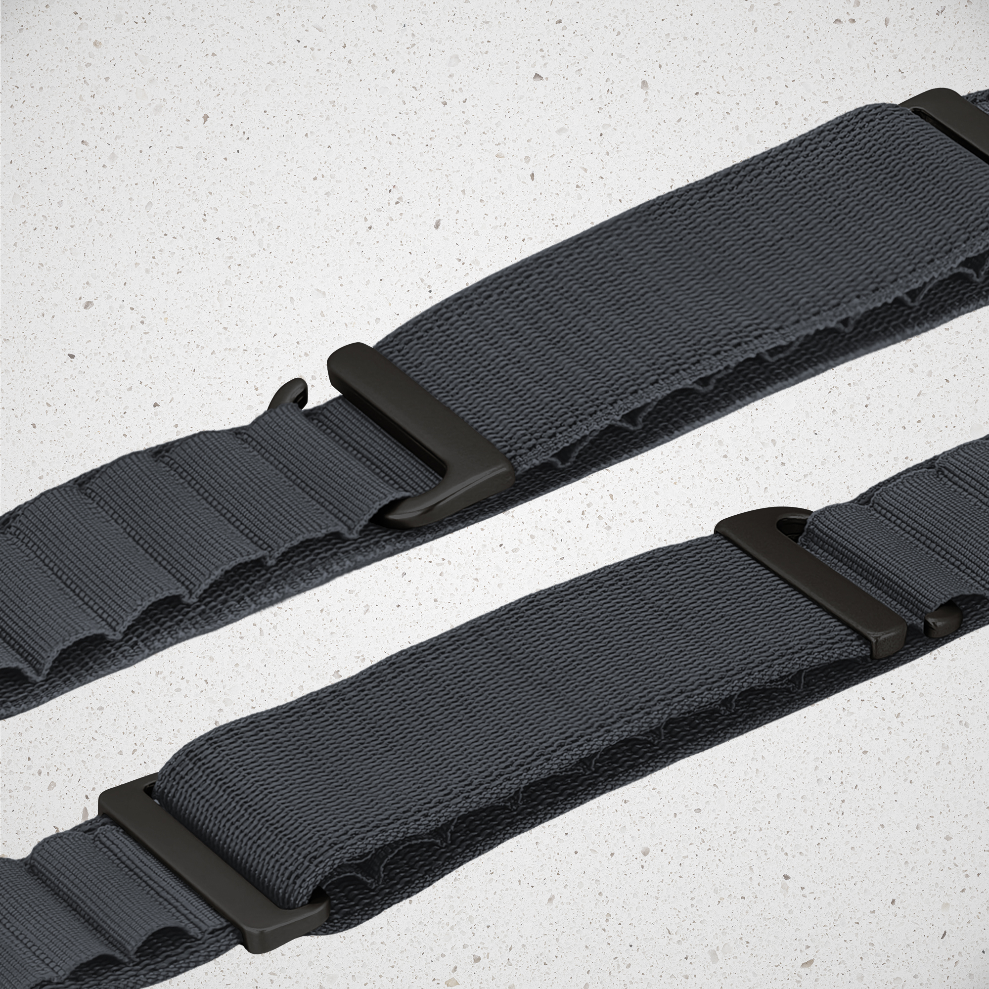 Mobilize Nylon Watch Band - Alpine - Black Connector - for Apple 42/44/45/49mm - Dark Grey - Afbeelding 3