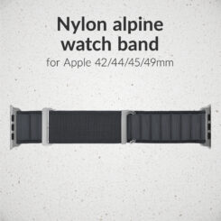 Mobilize Nylon Watch Band - Alpine - Titanium Connector - for Apple 42/44/45/49mm - Dark Grey - Afbeelding 2