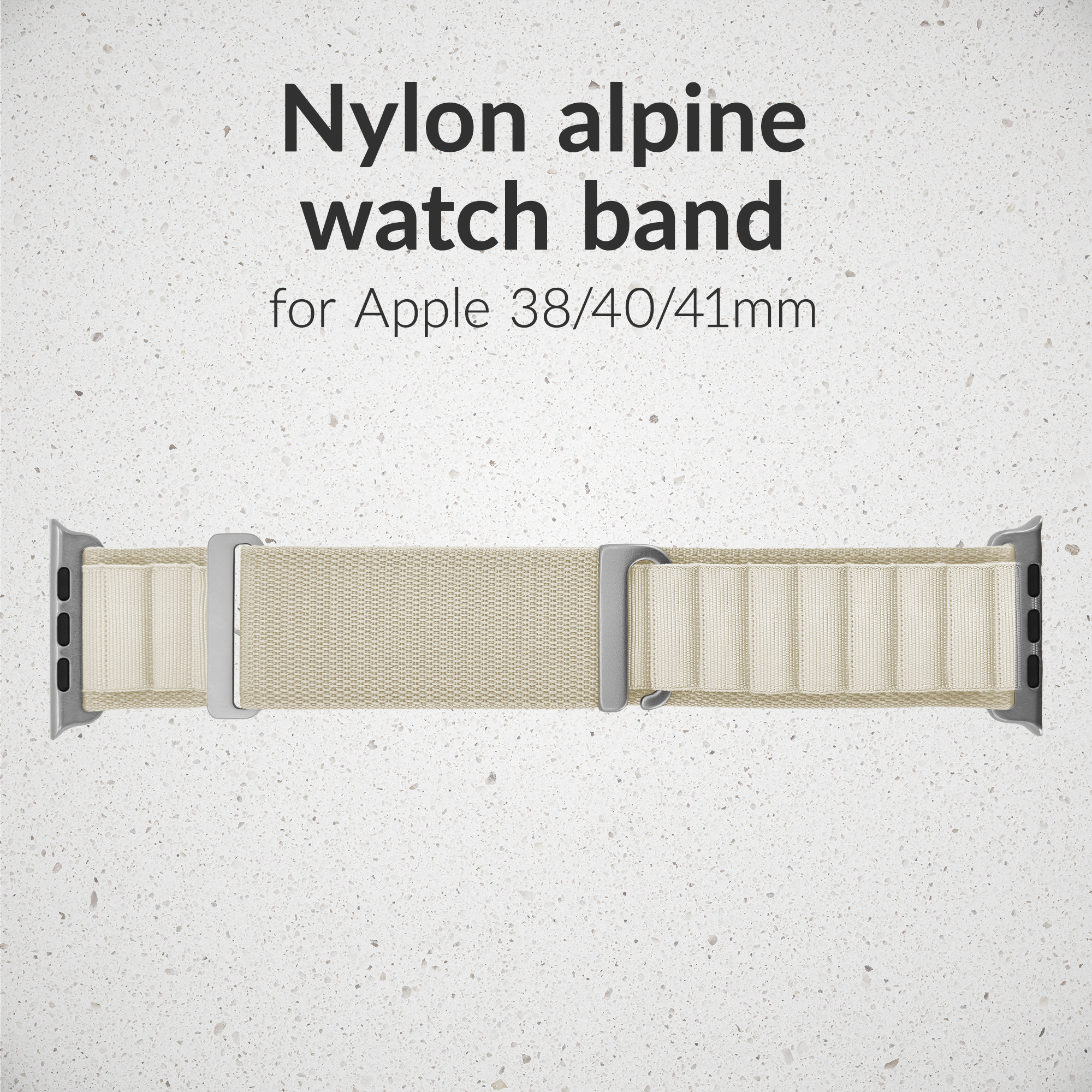 Mobilize Nylon Watch Band - Alpine - Titanium Connector - for Apple 38/40/41mm - Starlight - Afbeelding 2