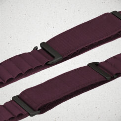 Mobilize Nylon Watch Band - Alpine - Black Connector - for Apple 42/44/45/49mm - Bordeaux - Afbeelding 3