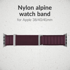 Mobilize Nylon Watch Band - Alpine - Titanium Connector - for Apple 38/40/41mm - Bordeaux - Afbeelding 2
