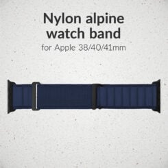 Mobilize Nylon Watch Band - Alpine - Black Connector - for Apple 38/40/41mm - Blue - Afbeelding 2