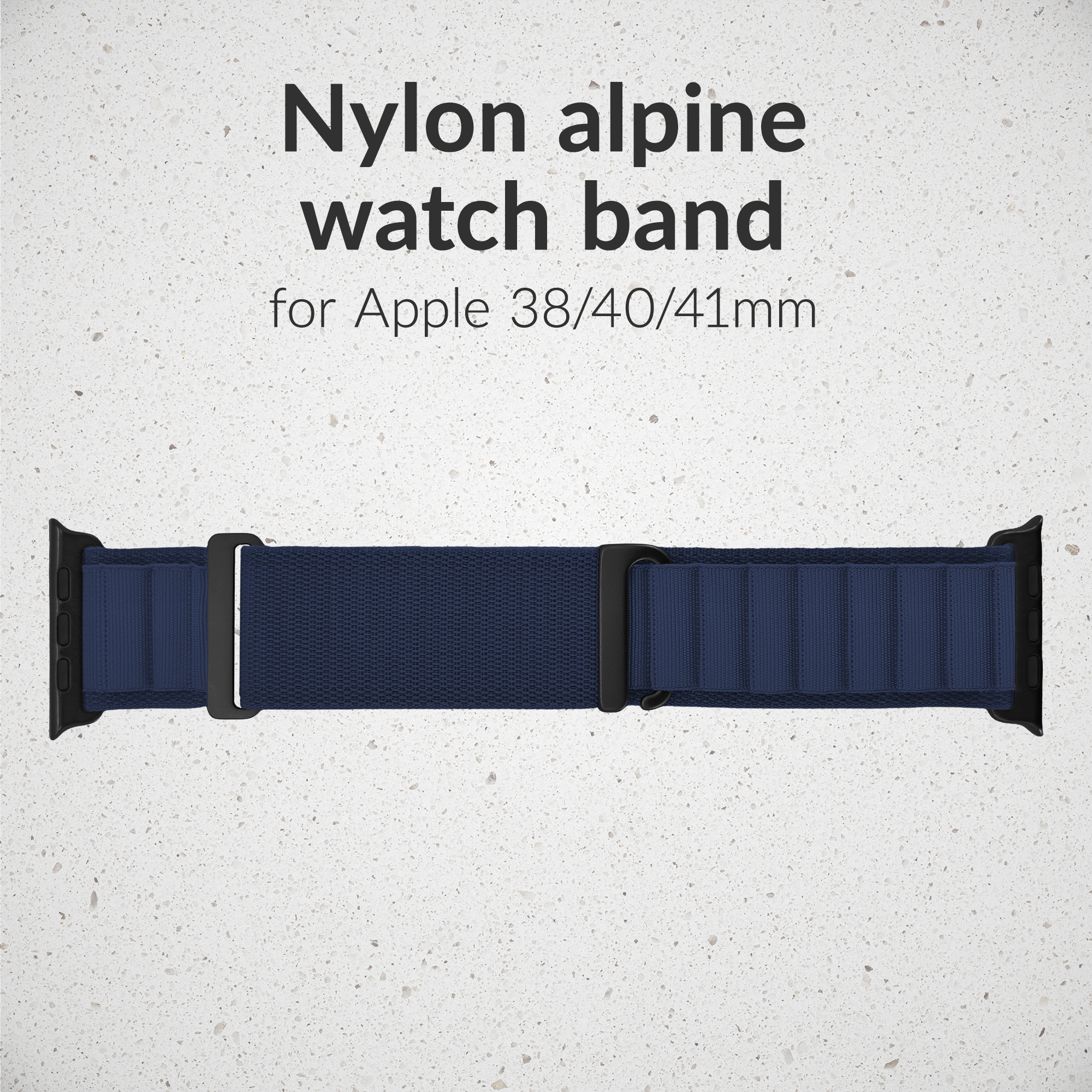 Mobilize Nylon Watch Band - Alpine - Black Connector - for Apple 38/40/41mm - Blue - Afbeelding 2