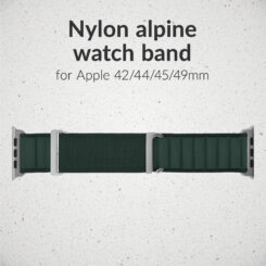 Mobilize Nylon Watch Band - Alpine - Titanium Connector - for Apple 42/44/45/49mm - Dark Green - Afbeelding 2
