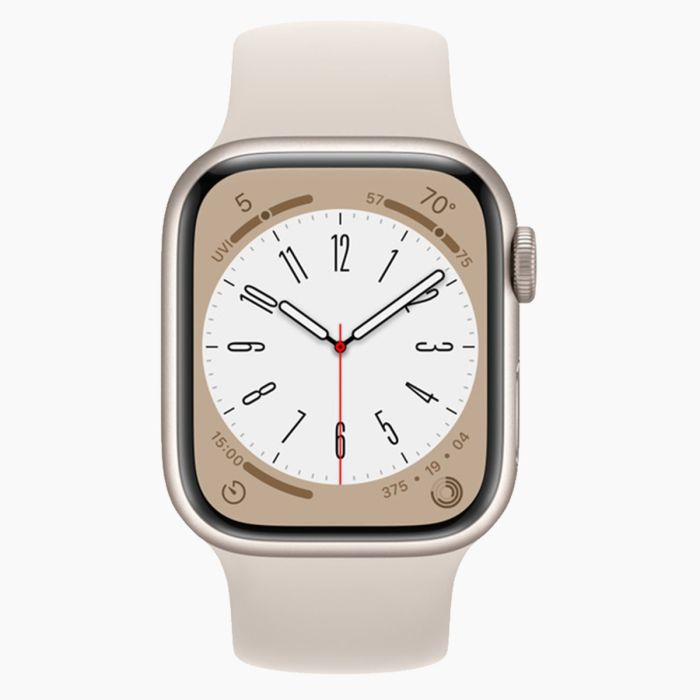 Forza Refurbished Apple Watch Series 8 45mm Sterrenlicht 4G - Zichtbaar gebruikt
