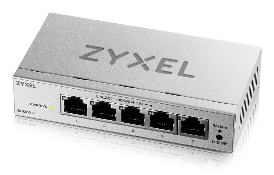 Zyxel GS1200-5V3 Managed L2 Gigabit Ethernet (10/100/1000) Desktop Grijs - Afbeelding 2