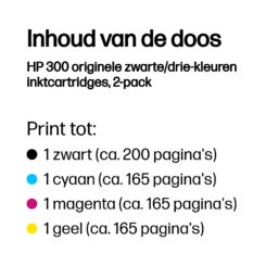 HP 300 originele zwarte/drie-kleuren inktcartridges, 2-pack - Afbeelding 4