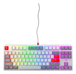 CHERRY K4V2 TKL toetsenbord Gamen USB QWERTY Amerikaans Engels Grijs, Licht Grijs, Rood