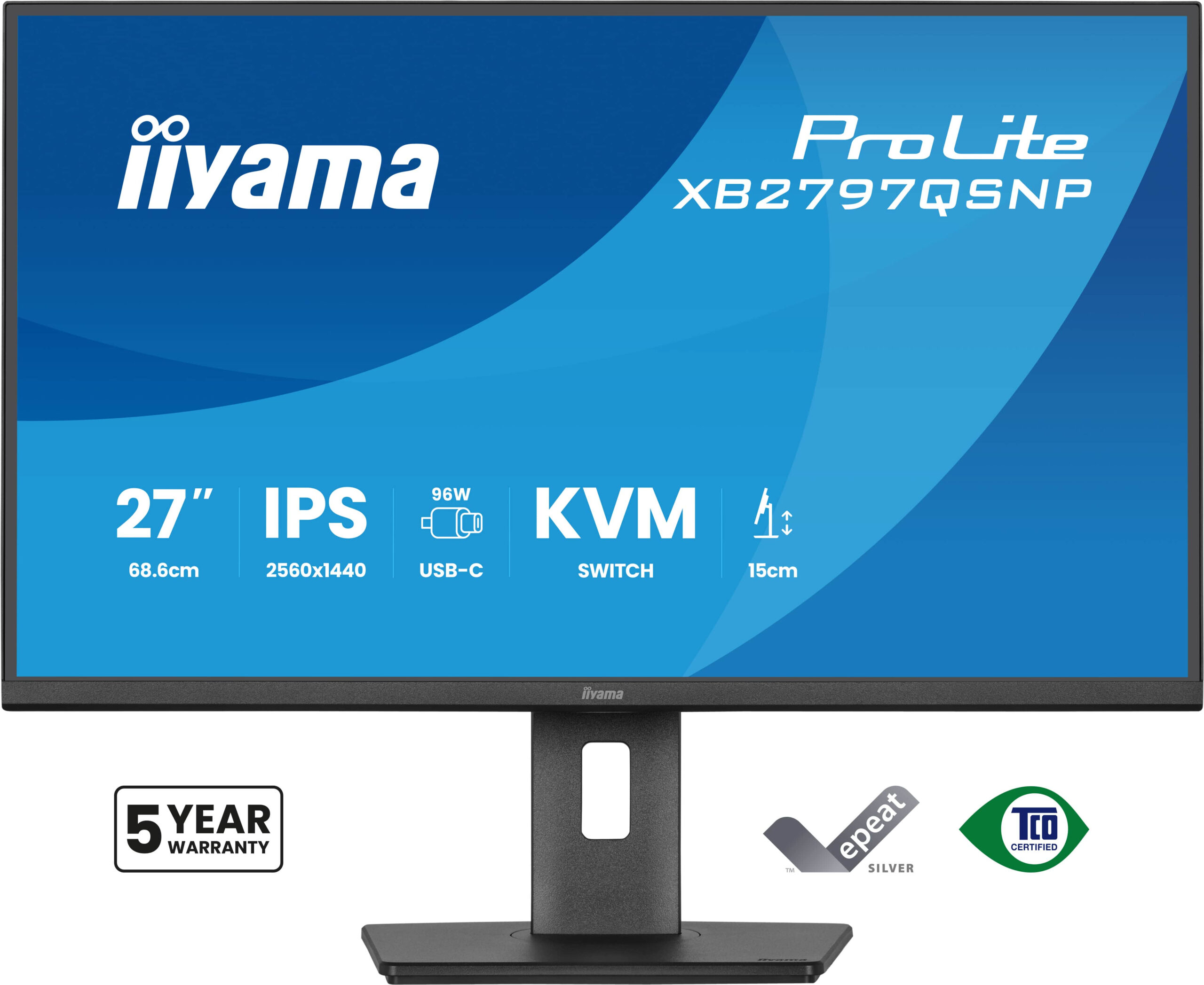 iiyama ProLite XB2797QSNP-B1 computer monitor 68,6 cm (27") 2560 x 1440 Pixels Quad HD LCD Zwart - Afbeelding 3