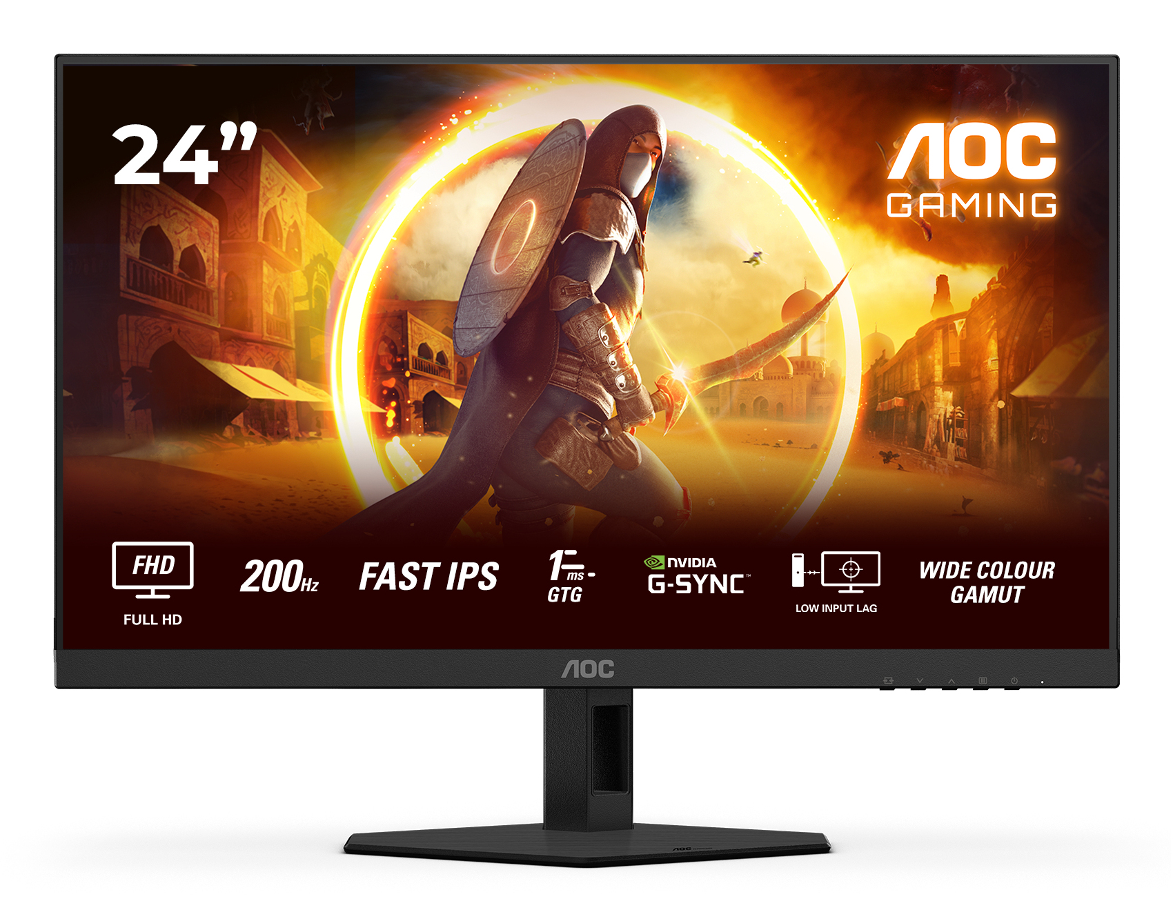 AOC G4 24G4HRE computer monitor 60,5 cm (23.8") 1920 x 1080 Pixels Full HD LED Zwart, Rood - Afbeelding 2