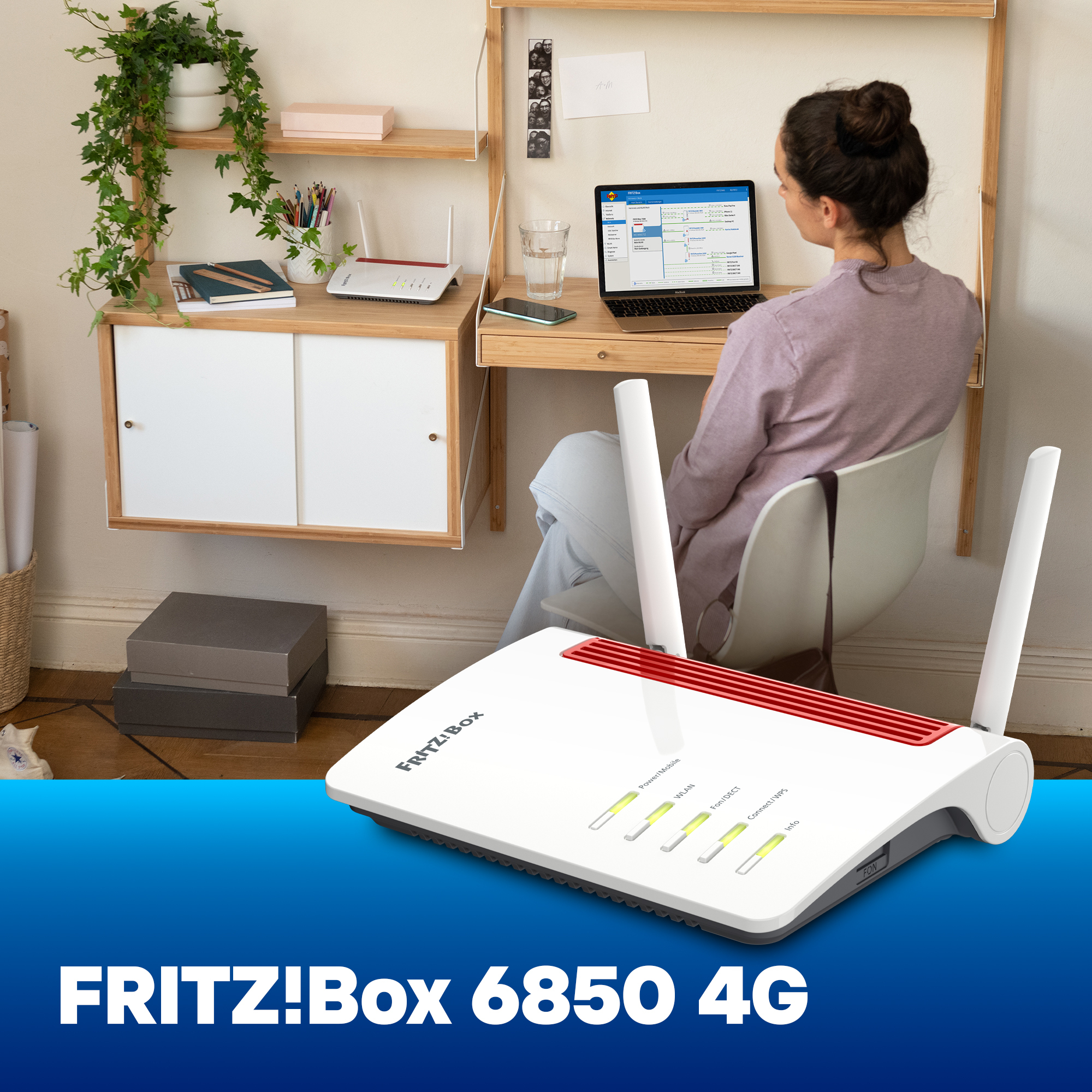 Box FRITZ! 6850 4G International draadloze router Gigabit Ethernet Dual-band (2.4 GHz / 5 GHz) Wit - Afbeelding 6