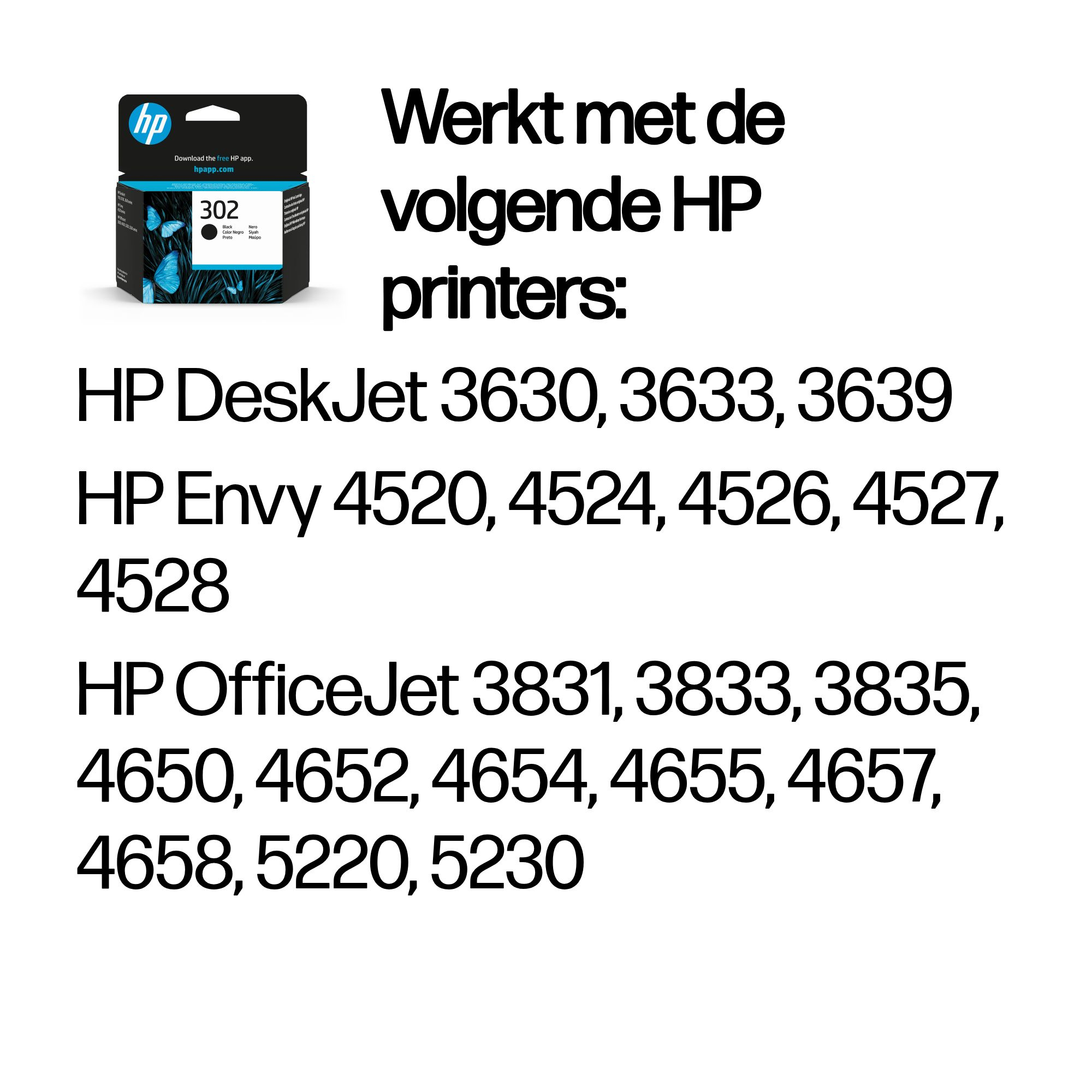 HP 302 originele zwarte inktcartridge - Afbeelding 3