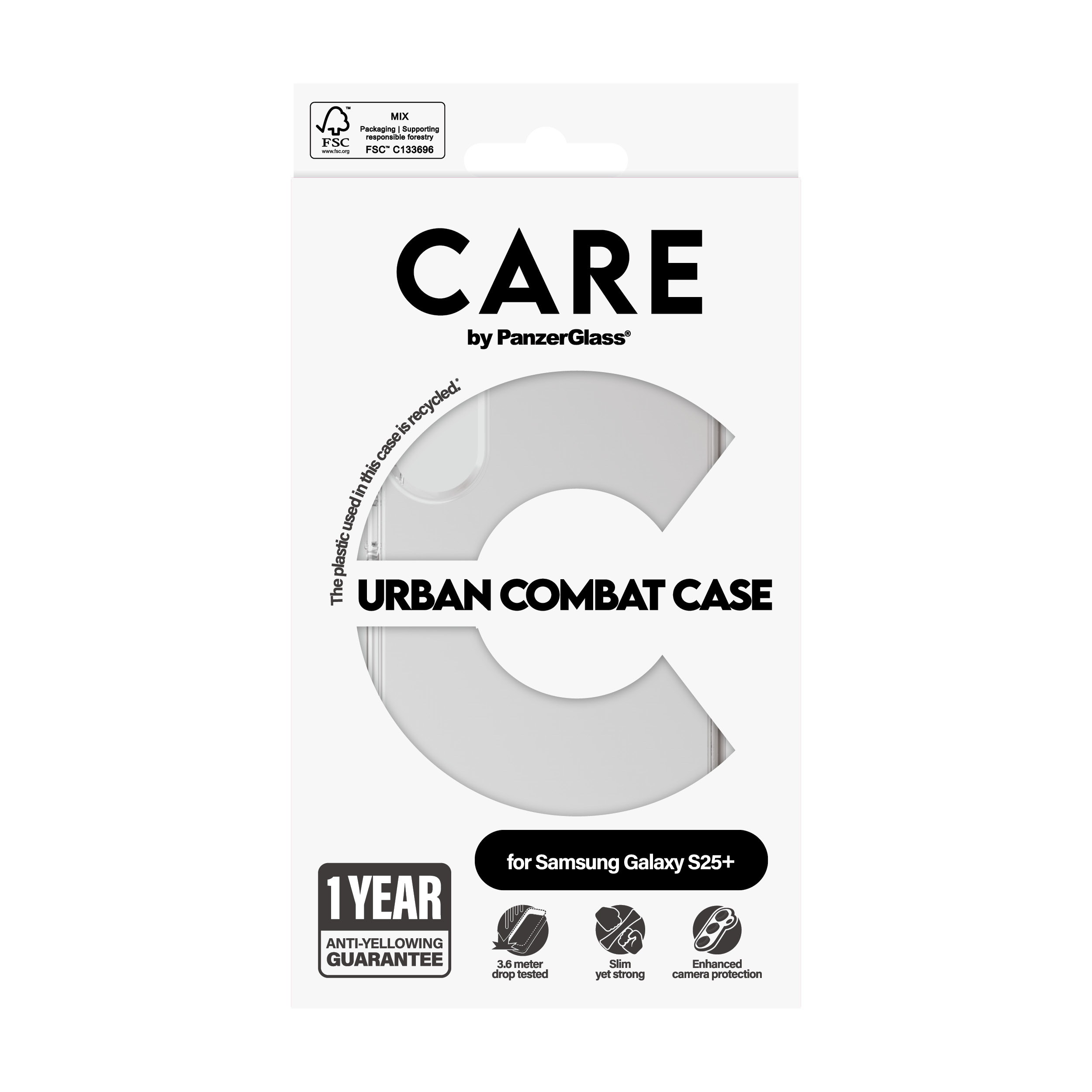 PanzerGlass CARE™ by ® Urban Combat Case Transparent Samsung Galaxy S25+ mobiele telefoon behuizingen Hoes Transparant - Afbeelding 4