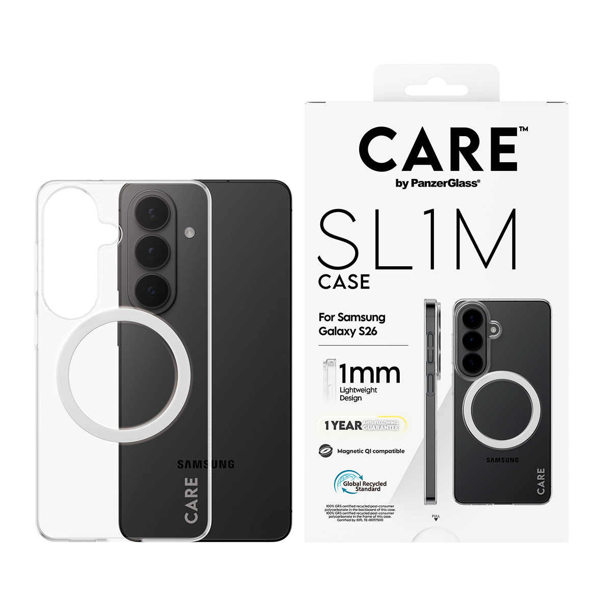 PanzerGlass CARE™ by ® SL1M Case Transparent w. Qi Samsung Galaxy S26 mobiele telefoon behuizingen 16 cm (6.3") Hoes Transparant - Afbeelding 3