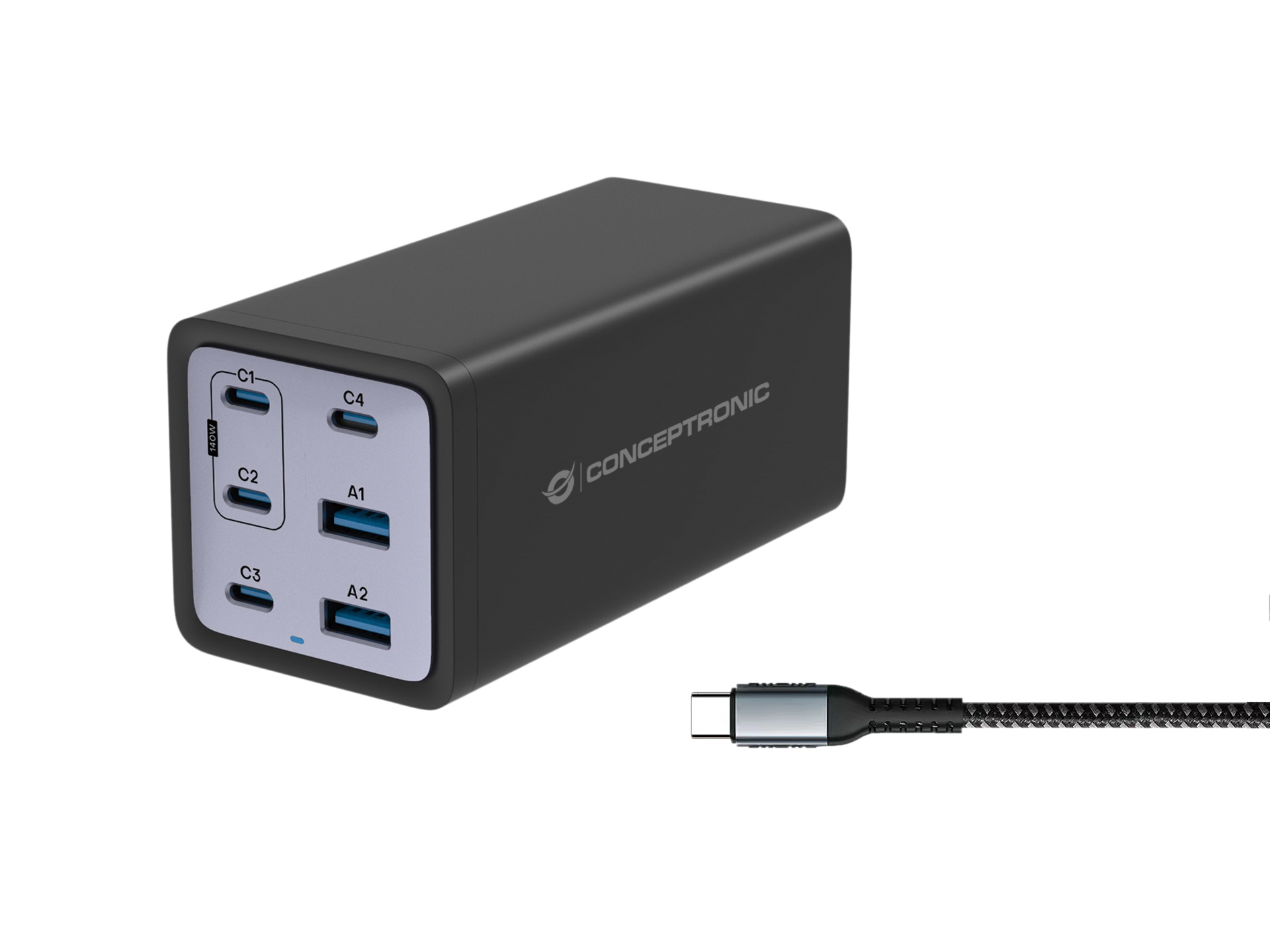 Conceptronic OZUL06BE oplader voor mobiele apparatuur Universeel Zwart AC Snel opladen Binnen