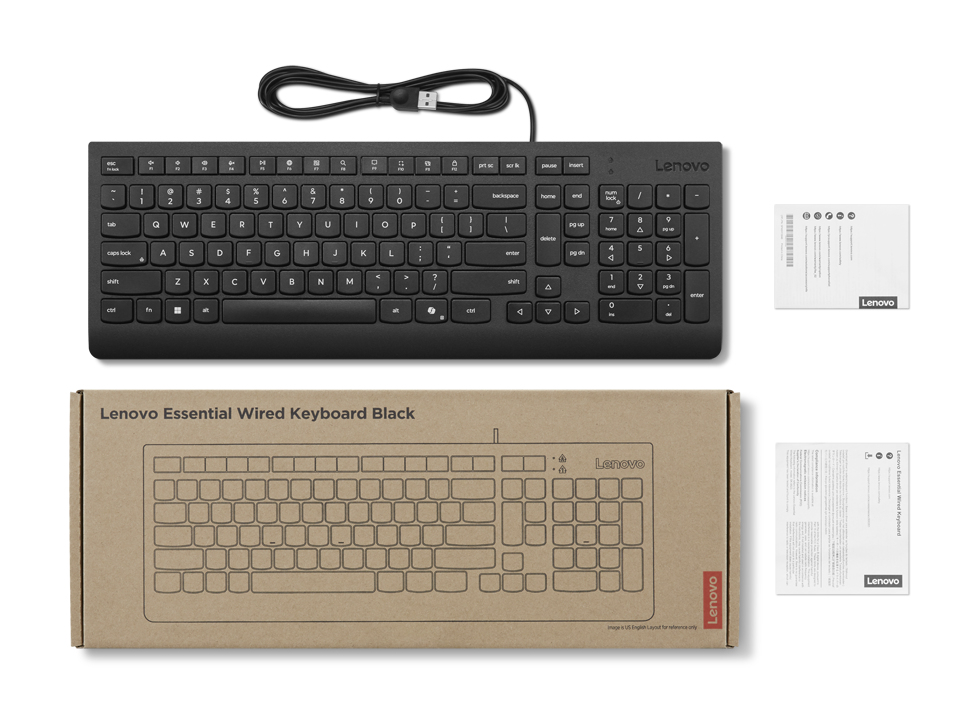 Lenovo 4Y41R64667 toetsenbord Thuis/Werk USB Frans, Duits Zwart - Afbeelding 4