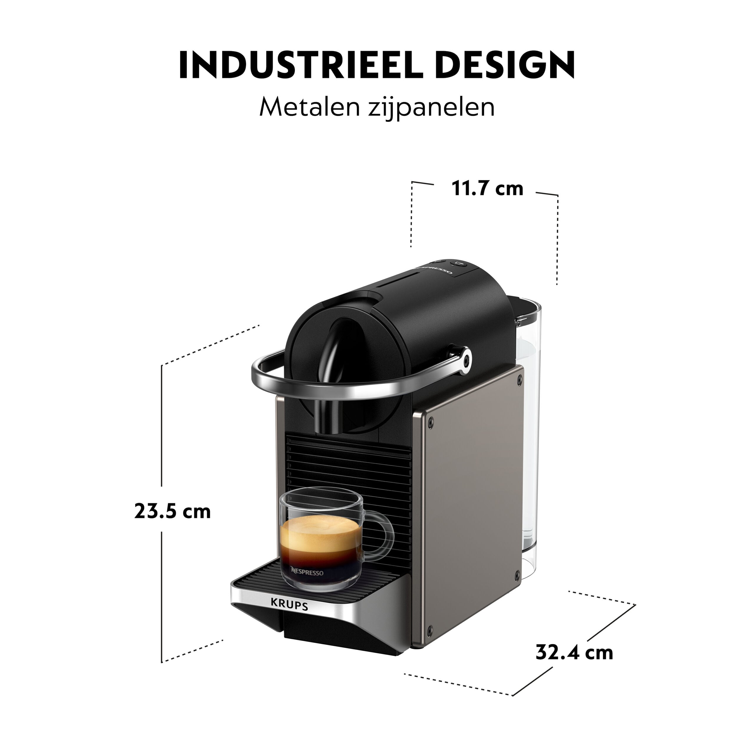 Krups Pixie XN306T koffiemachine, titan - Afbeelding 6