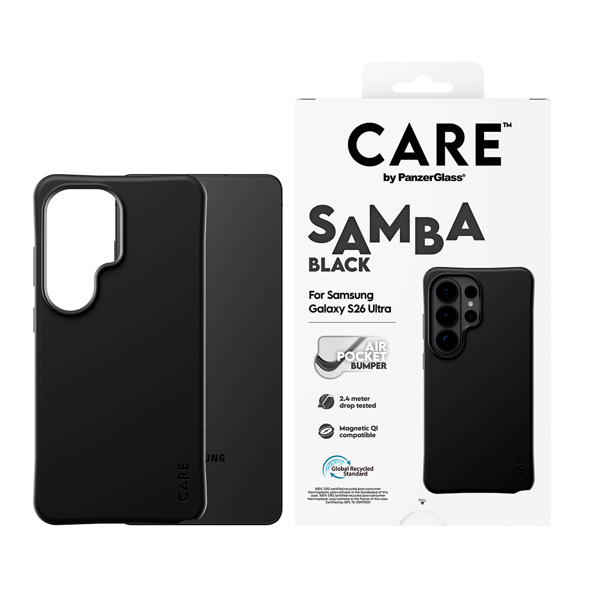 PanzerGlass CARE™ by ® Samba Case Black w. Qi Samsung Galaxy S26 Ultra mobiele telefoon behuizingen Hoes Zwart - Afbeelding 3