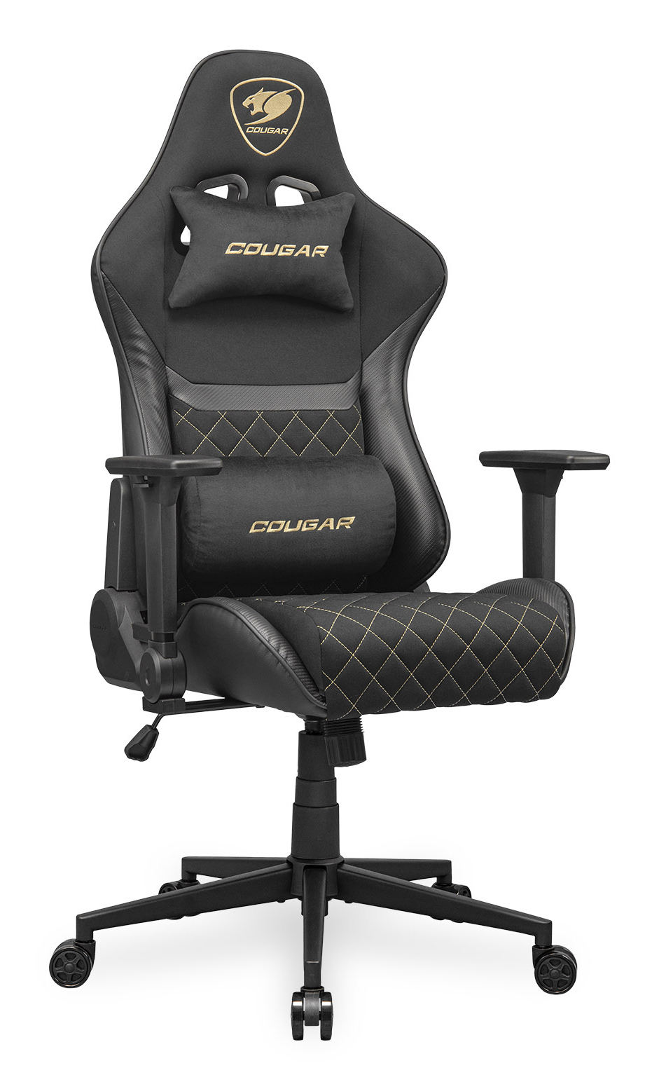 COUGAR CGR-A2F-GLB Universele gamestoel Gestoffeerde gevoerde zitting Zwart, Goud - Afbeelding 4