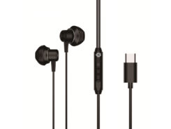 Conceptronic BRENDAN04B hoofdtelefoon/headset Bedraad In-ear Oproepen/muziek USB Type-C Zwart