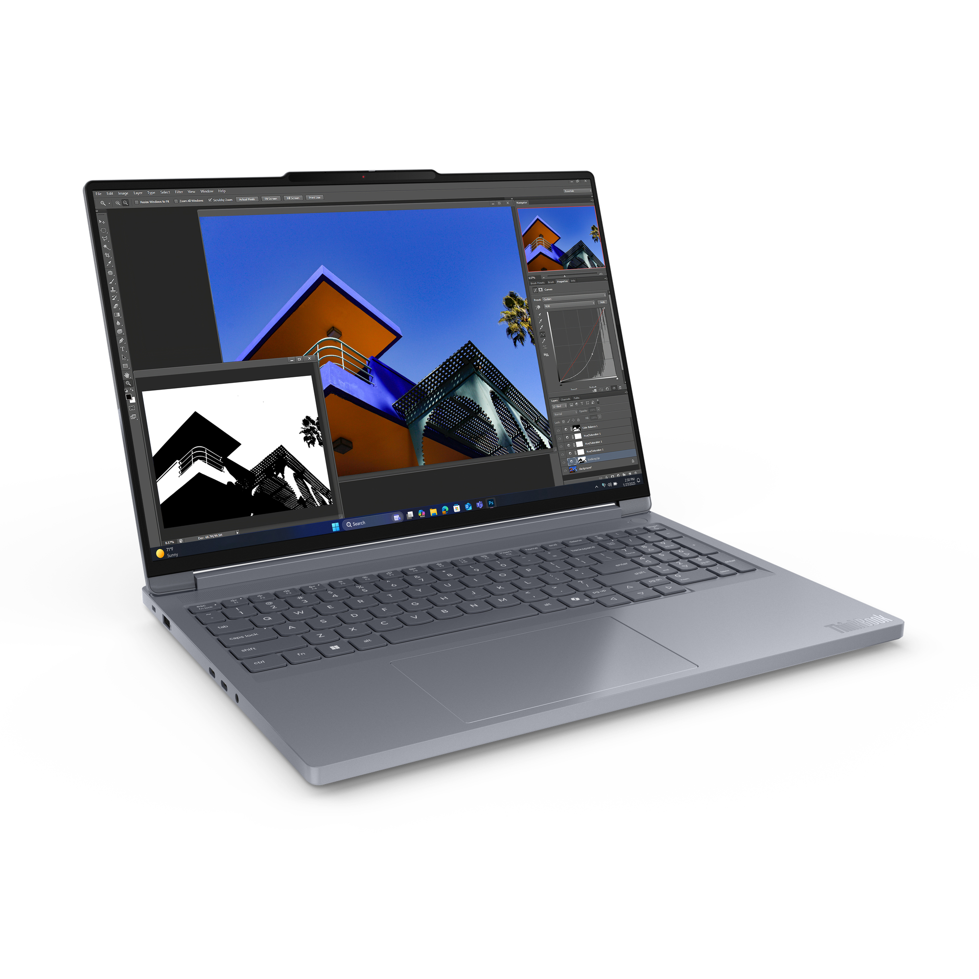 Lenovo ThinkBook 16p G6 ADR AMD Ryzen™ 9 8940HX Laptop 40,6 cm (16") WQXGA 32 GB DDR5-SDRAM 1 TB SSD NVIDIA GeForce RTX 5060 Wi-Fi 7 (802.11be) Windows 11 Pro Belgisch Grijs - Afbeelding 3