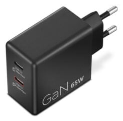 Lenovo Dual USB-C 65W GaN Charger Universeel Zwart AC Binnen - Afbeelding 2