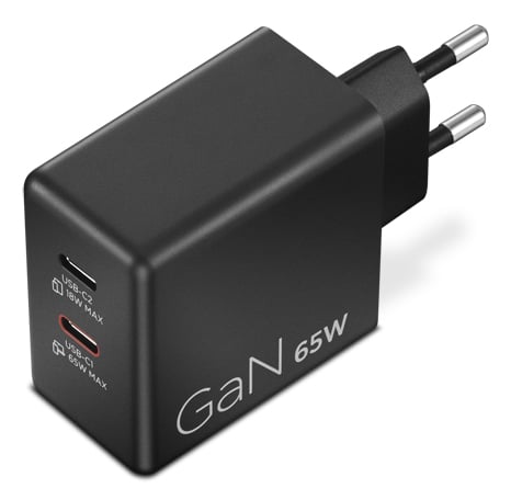 Lenovo Dual USB-C 65W GaN Charger Universeel Zwart AC Binnen - Afbeelding 2