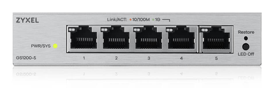 Zyxel GS1200-5V3 Managed L2 Gigabit Ethernet (10/100/1000) Desktop Grijs - Afbeelding 4