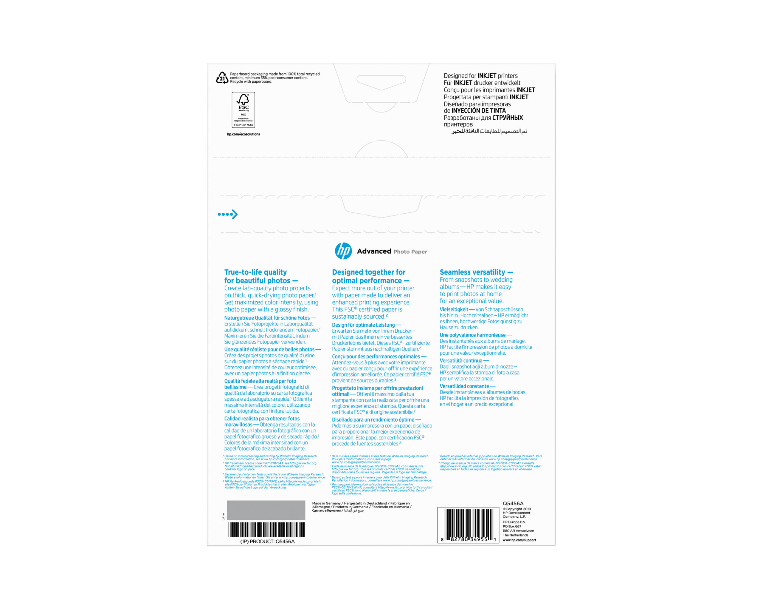 HP Advanced fotopapier, glanzend, 250 g/m2, A4 (210 x 297 mm), 25 vellen - Afbeelding 8