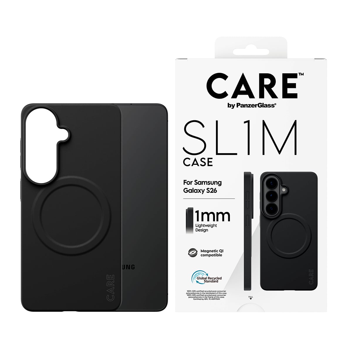 PanzerGlass CARE™ by ® SL1M Case Black w. Qi Samsung Galaxy S26 mobiele telefoon behuizingen 16 cm (6.3") Hoes Zwart - Afbeelding 3
