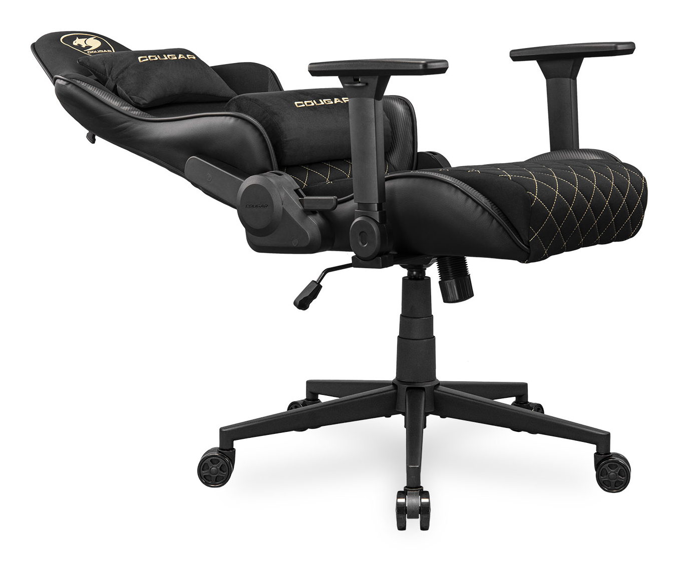 COUGAR CGR-A2F-GLB Universele gamestoel Gestoffeerde gevoerde zitting Zwart, Goud - Afbeelding 9