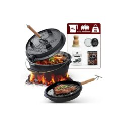 Gusskönig Eingebrannter Dutch Oven Set 9L mit Füße