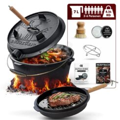 Gusskönig Eingebrannter Dutch Oven Set 7L ohne Füße