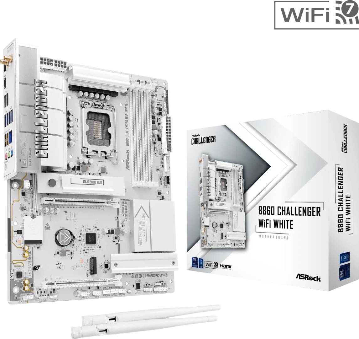 ASRock B860 Challenger WiFi White, 1851 ATX HDMI/USB-C DDR5