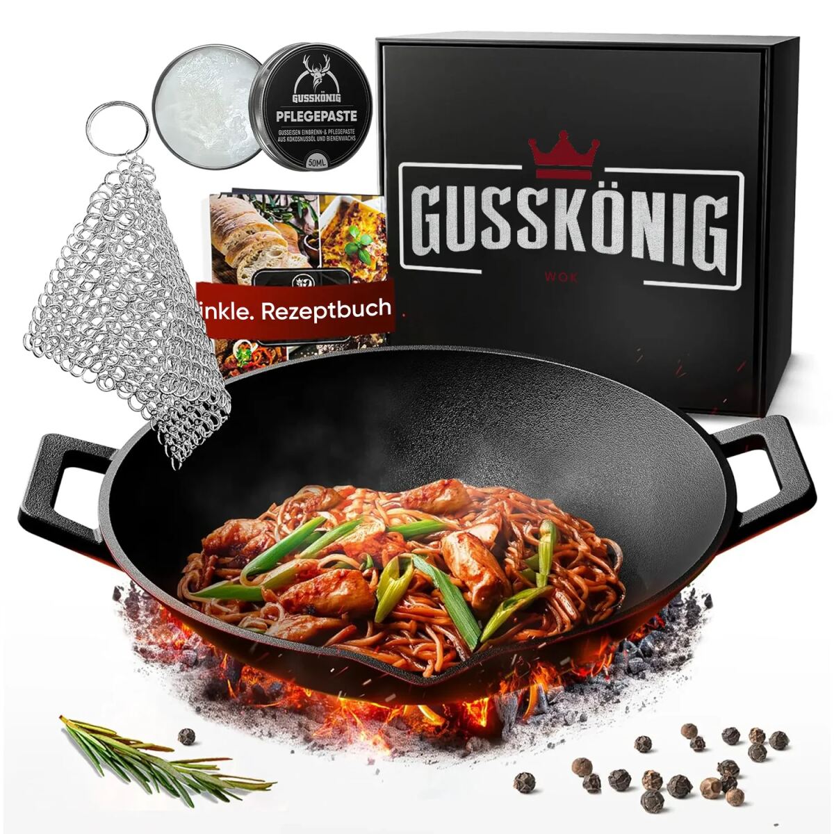 Gusskönig Eingebrannte Wokpfanne 36cm Var.2