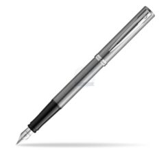 WATERMAN Füllfederhalter IMPRESSION Stainless SteelCT F Blau Geschenkbox