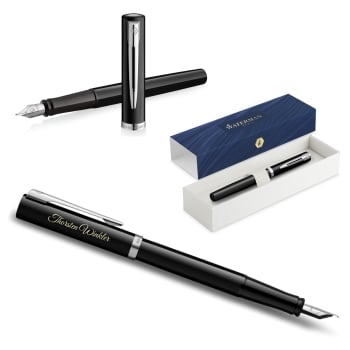 WATERMAN Füllfederhalter IMPRESSION schwarzer Lack CT M Blau Geschenkbox