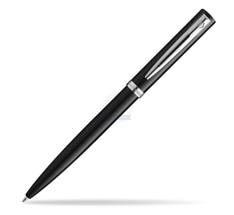 WATERMAN Kugelschreiber IMPRESSION schwarzer Lack CT M Blau Geschenkbox