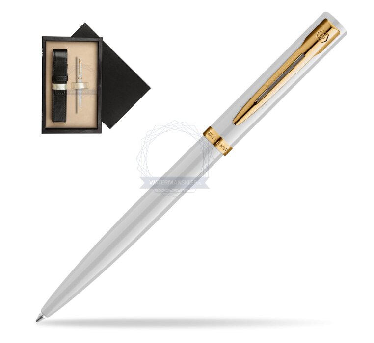 WATERMAN Kugelschreiber IMPRESSION weißer Lack CT M Blau Geschenkbox