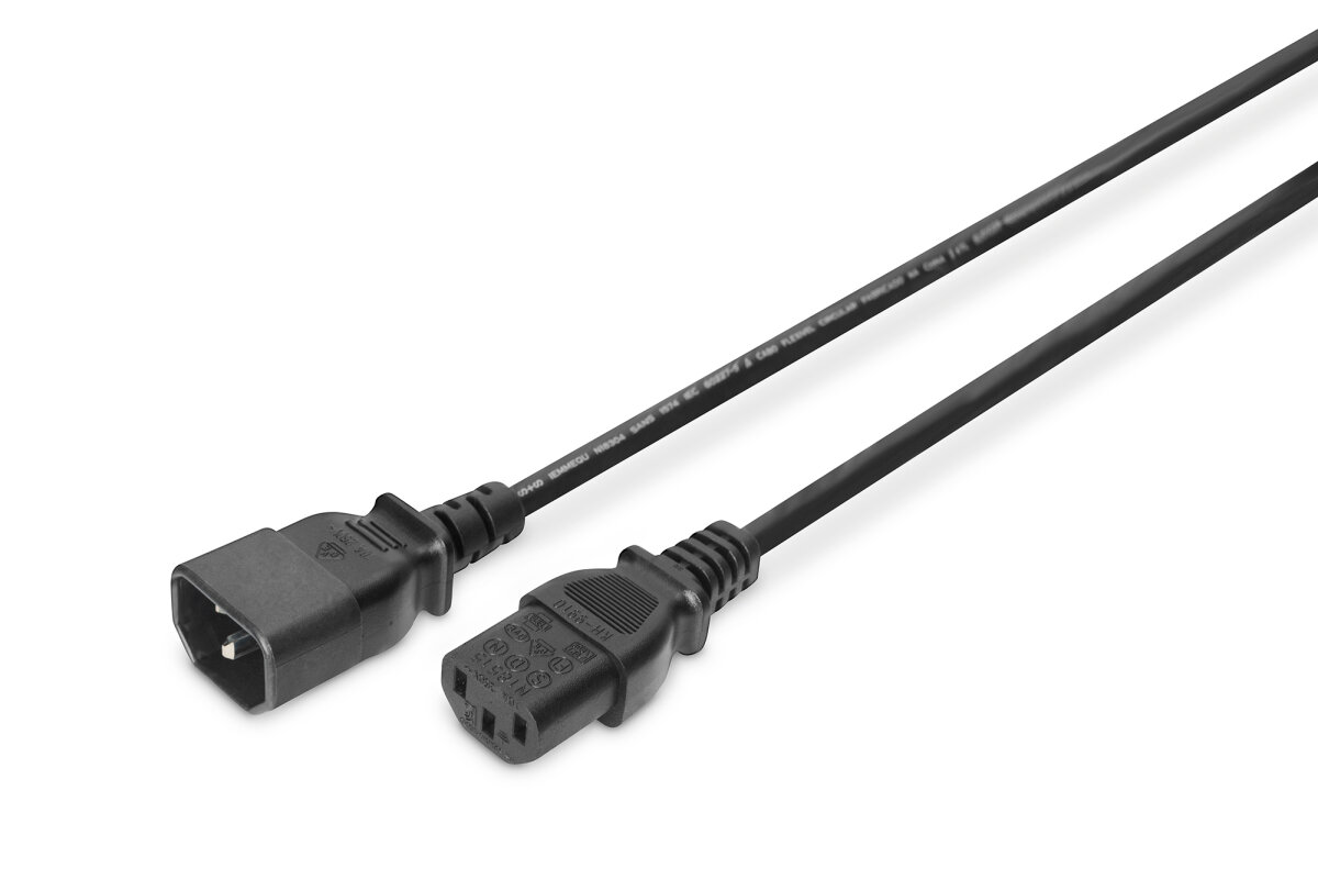 DIGITUS Netzkabelverlängerung, 1,2m, zwart