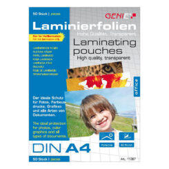 GENIE Laminiertaschen 50 A4 - Folien  80 Mic.
