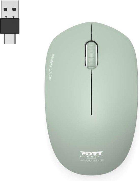 Port MOUSE COLLECTION WIRELESS 2.4GHz USB-C/A Anschluss grün