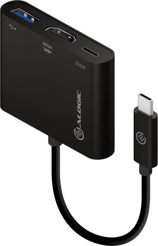 Alogic Adapter USB-C Multiport HDMI/USB3.0/USBC 4K zwart