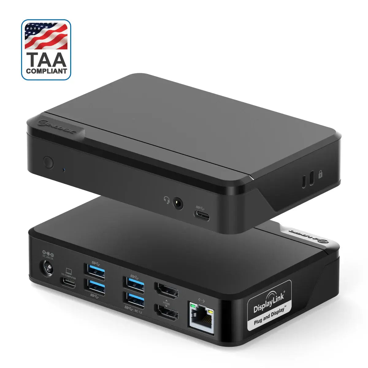 Alogic DockingStationUniversal Twin HD USB-C & USB-A zwart