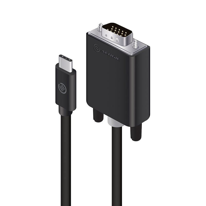 Alogic USB C Adapterkabel Type C -VGA (D-Sub) M/M 2m, zwart