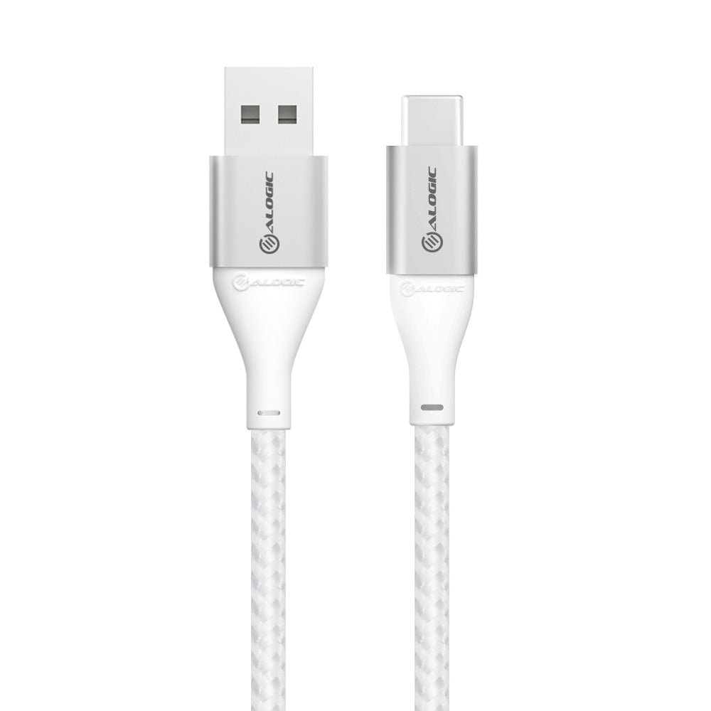 Alogic USB 2.0 gegevenskabel Type C -A M/M 3A 480 Mbps 0,3m, sil