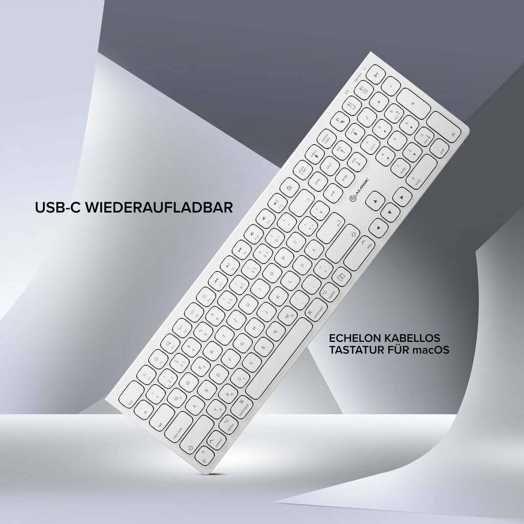 Alogic Tastatur Wireless USB Typ C                      weiß