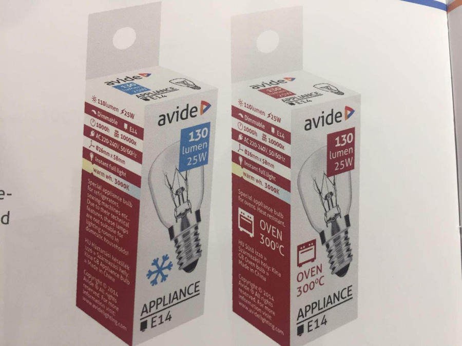 Avide Ofenlampe 300°C Leuchte 150lm 25W E14 WW 3000K
